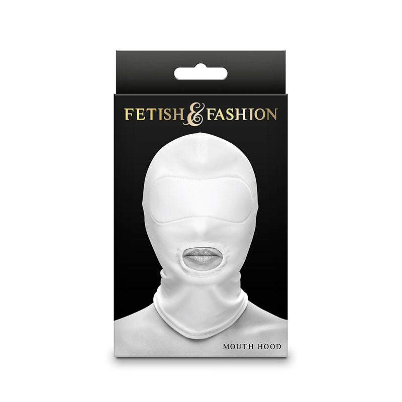 NS NOVELTIES - FETISH &amp; FASHION BALACLAVA MOUTH OPENING WHITE NYLON