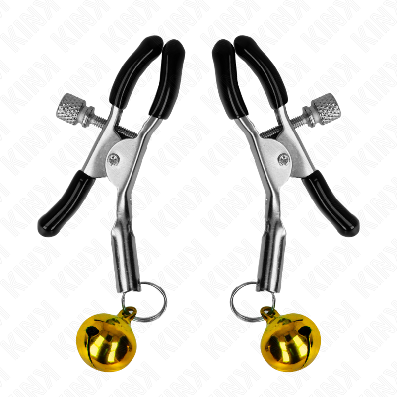 KINK - NIPPLE CLAMPS WITH GOLDEN BELL 6 CM