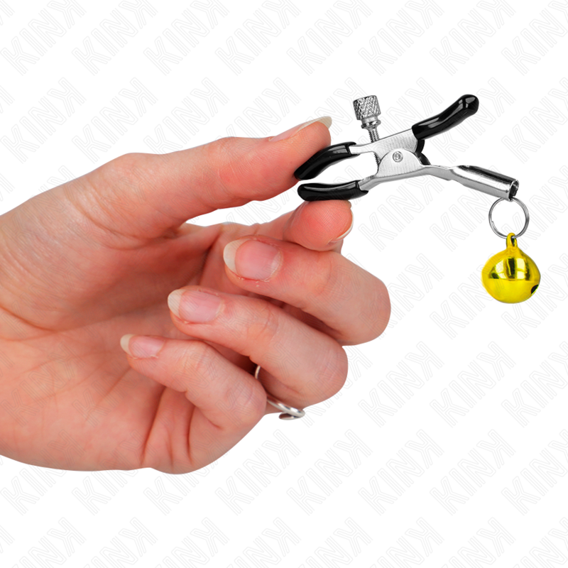 KINK - NIPPLE CLAMPS WITH GOLDEN BELL 6 CM