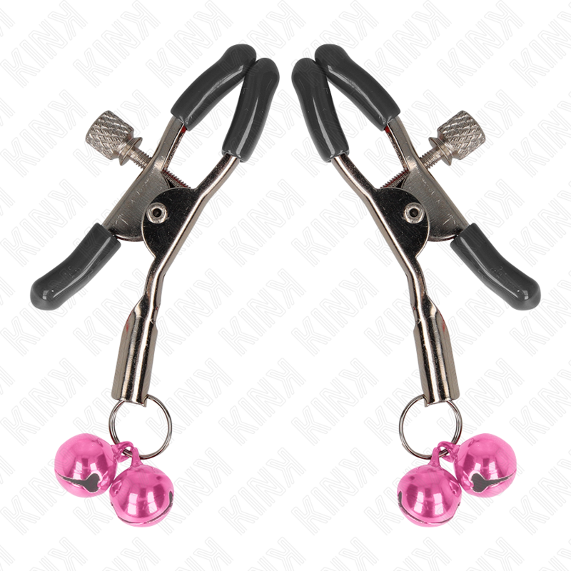 KINK - PINÇAS DE MAMILOS DUPLAS DE SINO ROSA 6 CM