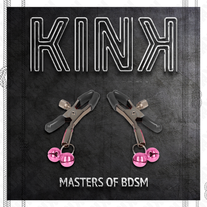 KINK - PINÇAS DE MAMILOS DUPLAS DE SINO ROSA 6 CM