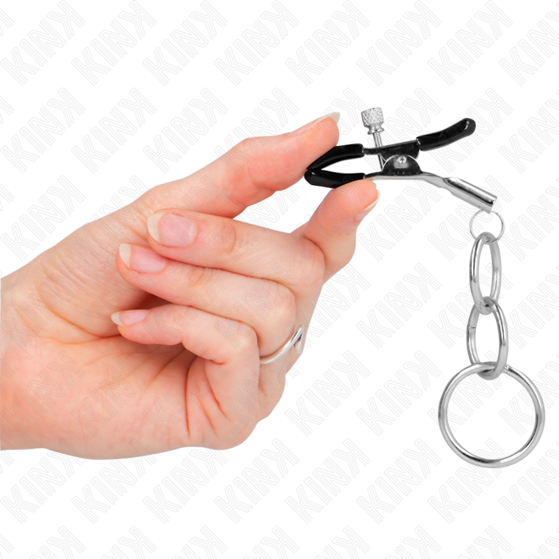 KINK - NIPPLE CLAMPS WITH 3 RINGS 6 CM