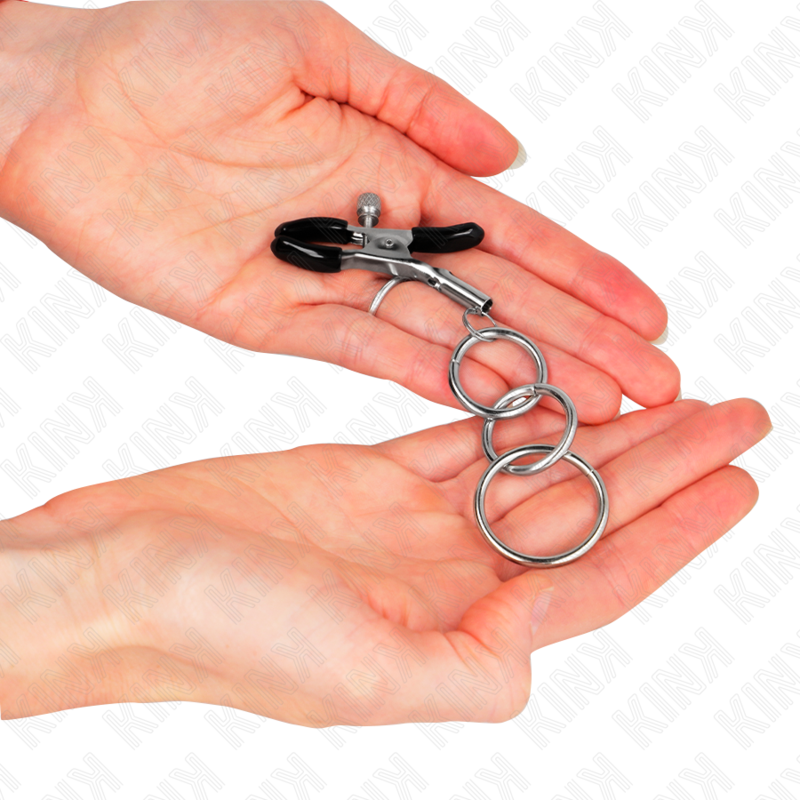 KINK - NIPPLE CLAMPS WITH 3 RINGS 6 CM