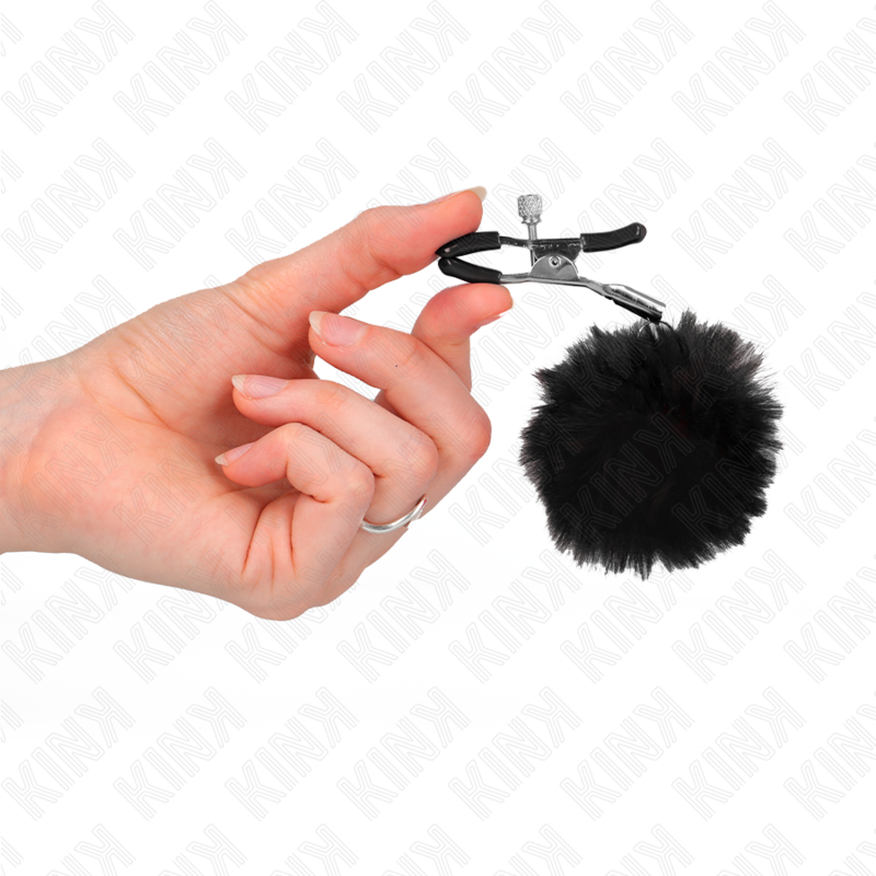 KINK - GRAMPOS DE MAMILOS COM POMPOM PRETO 6 CM