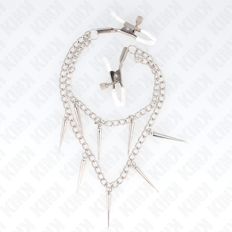 KINK - NIPPLE CLAMPS WITH SPIKED CHAIN ​​30 CM