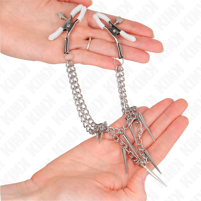 KINK - NIPPLE CLAMPS WITH SPIKED CHAIN ​​30 CM