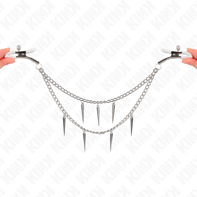 KINK - NIPPLE CLAMPS WITH SPIKED CHAIN ​​30 CM