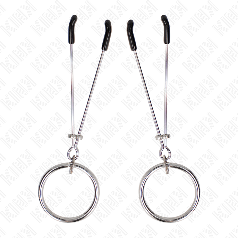 KINK - THIN NIPPLE CLAMPS WITH SILVER RING 7 CM