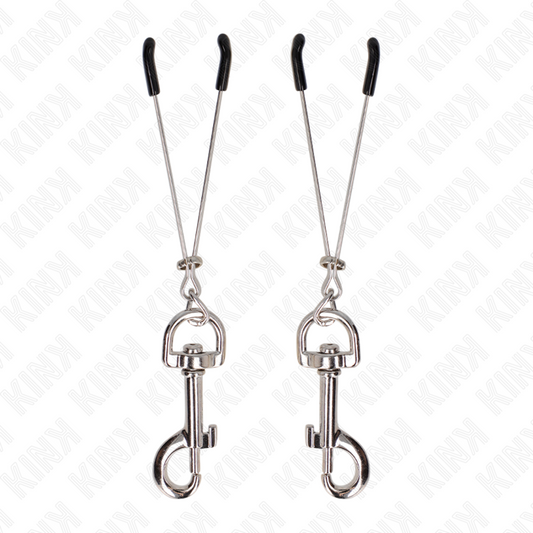 KINK - THIN NIPPLE CLAMPS WITH SILVER HOOK 7 CM