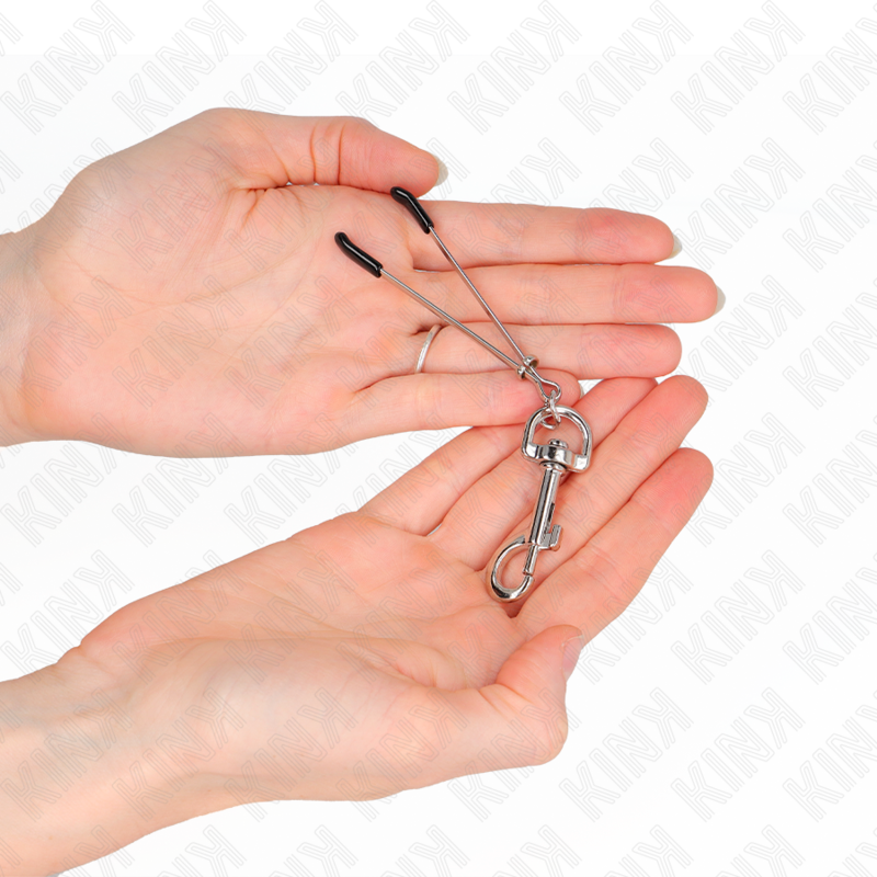 KINK - THIN NIPPLE CLAMPS WITH SILVER HOOK 7 CM