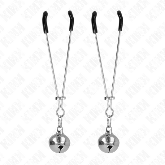 KINK - THIN NIPPLE CLAMPS WITH SILVER BELL 7 CM