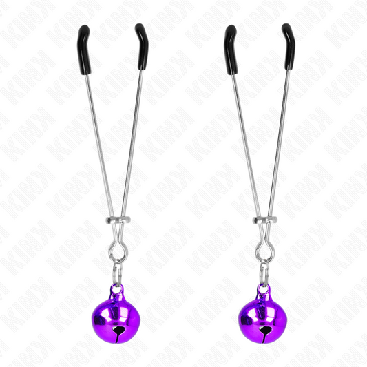 KINK - THIN NIPPLE CLAMPS WITH VIOLET BELL 7 CM