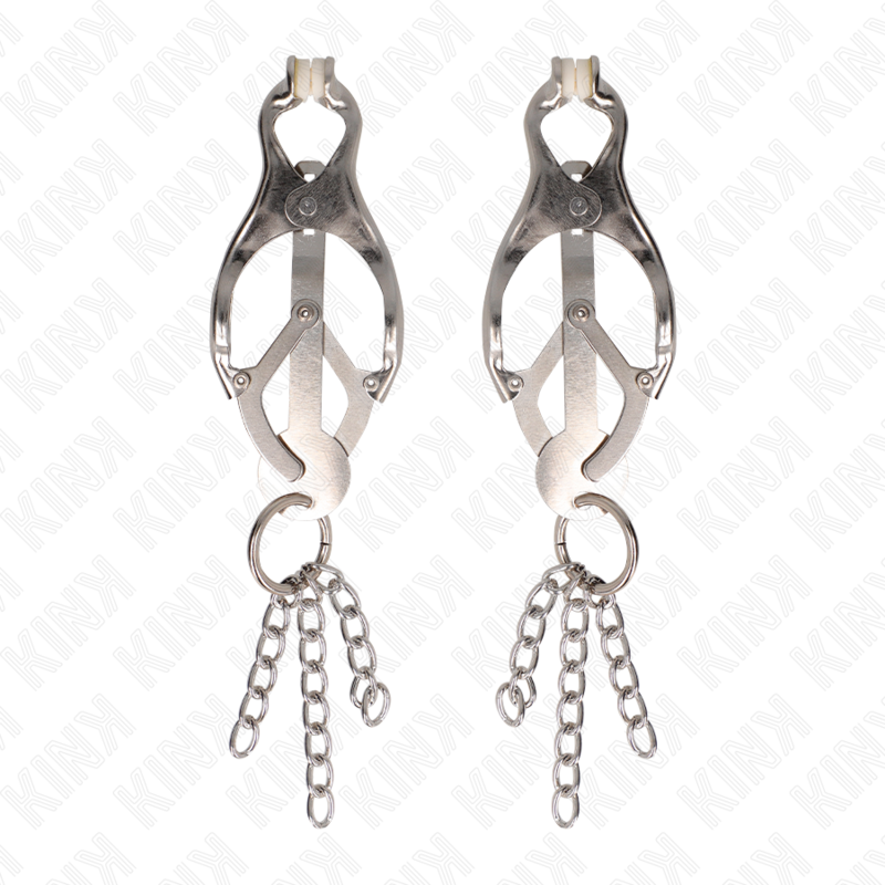 KINK - JAPANESE STYLE NIPPLE CLAMPS WITH CHAINS SILVER