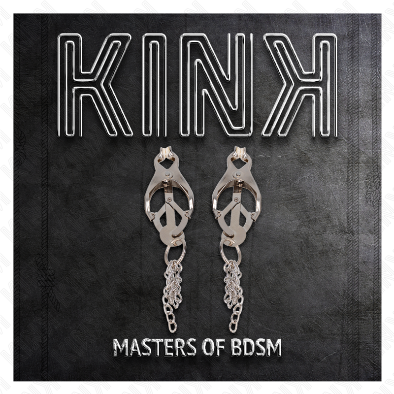 KINK - PINZAS PARA PEZONES ESTILO JAPONÉS CON CADENAS PLATEADO