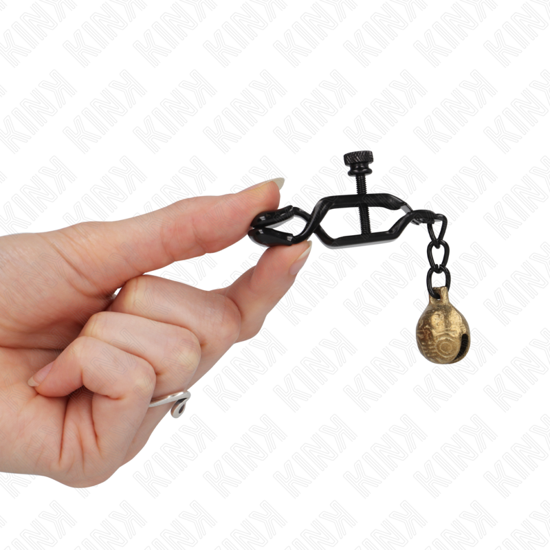 KINK - BLACK FLAT NIPPLE CLAMPS WITH BELL 7 CM