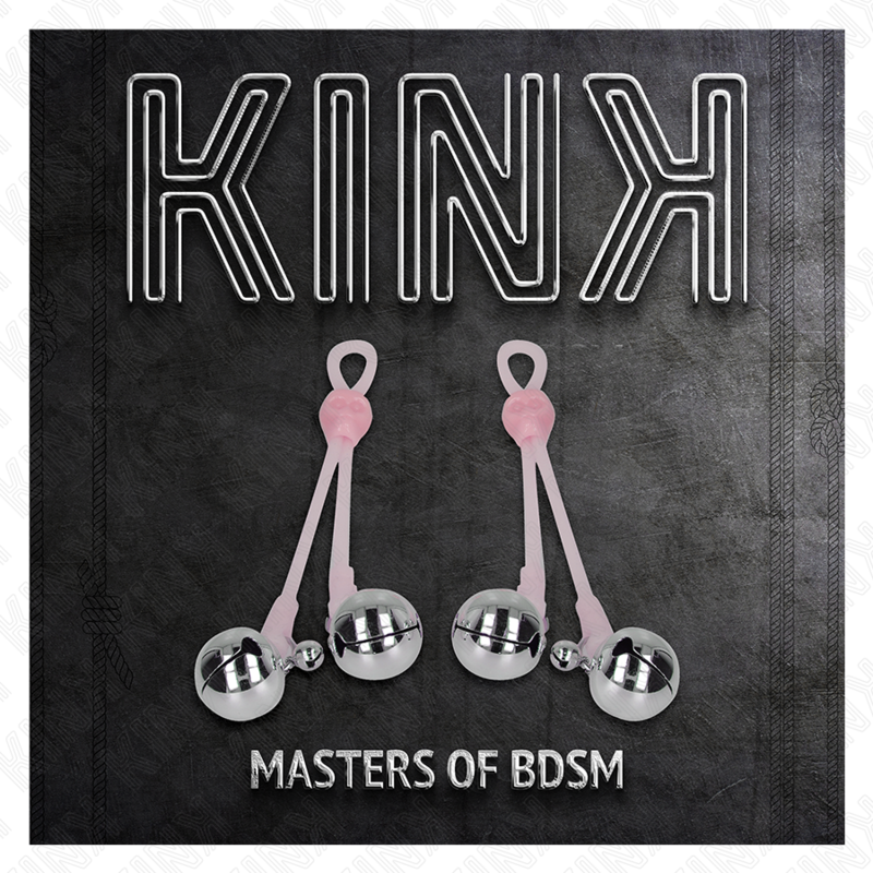 KINK - GRAMPOS DE MAMILOS COM CAVEIRA ILUMINADA E SINO DE SOM AJUSTÁVEL ROSA/PRATA