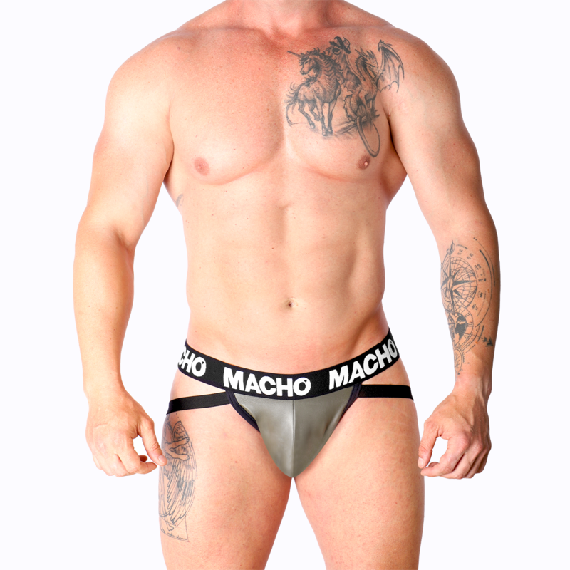 MASCULINO - MX27GR JOCK COURO CINZA BEGE M