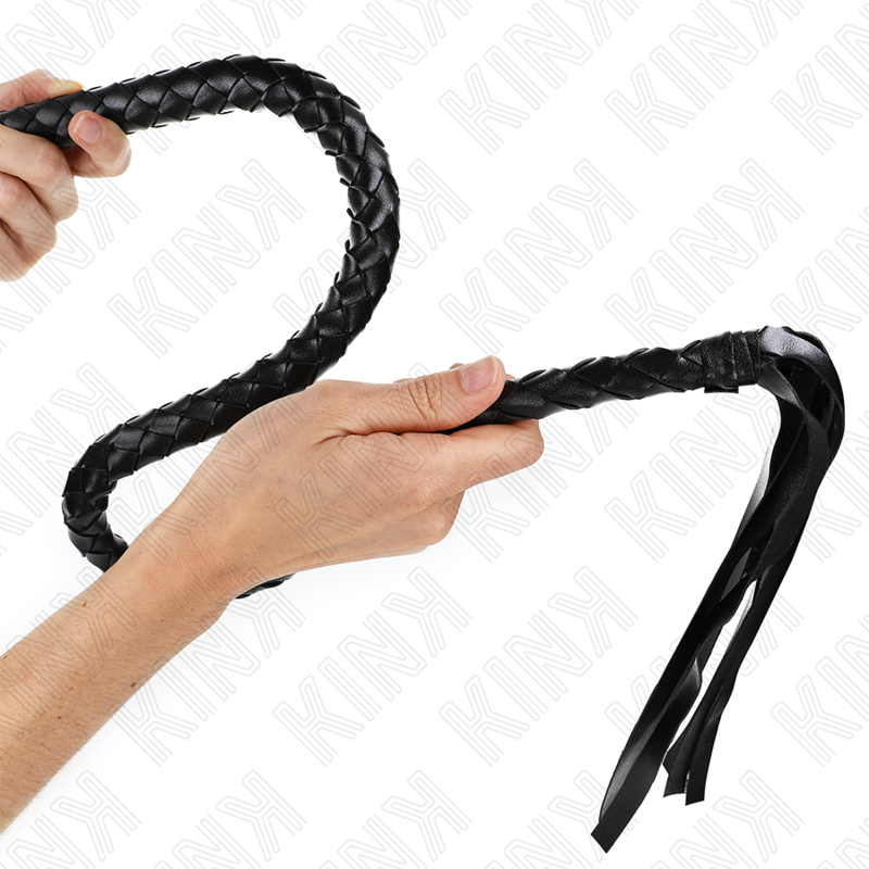 KINK - CHICOTE DE COBRA COM ANEL DE MÃO PRETO 65 CM