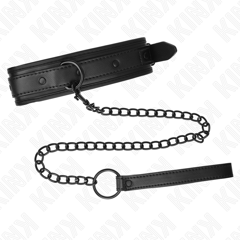 KINK - 78 CM NEOPRENE BONDAGE COLLAR WITH LEASH MODEL 2 ADJUSTABLE 37.5 X 49.5 CM