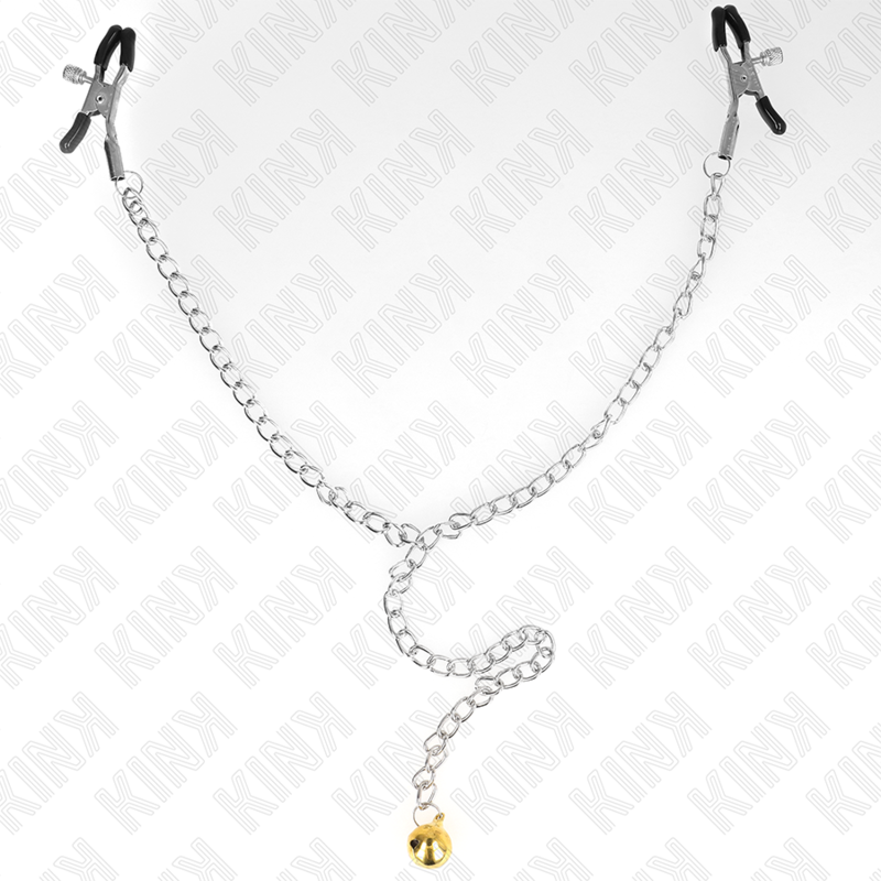 KINK - NIPPLE CLAMPS WITH GOLDEN BELL AND CHAIN ​​30 CM