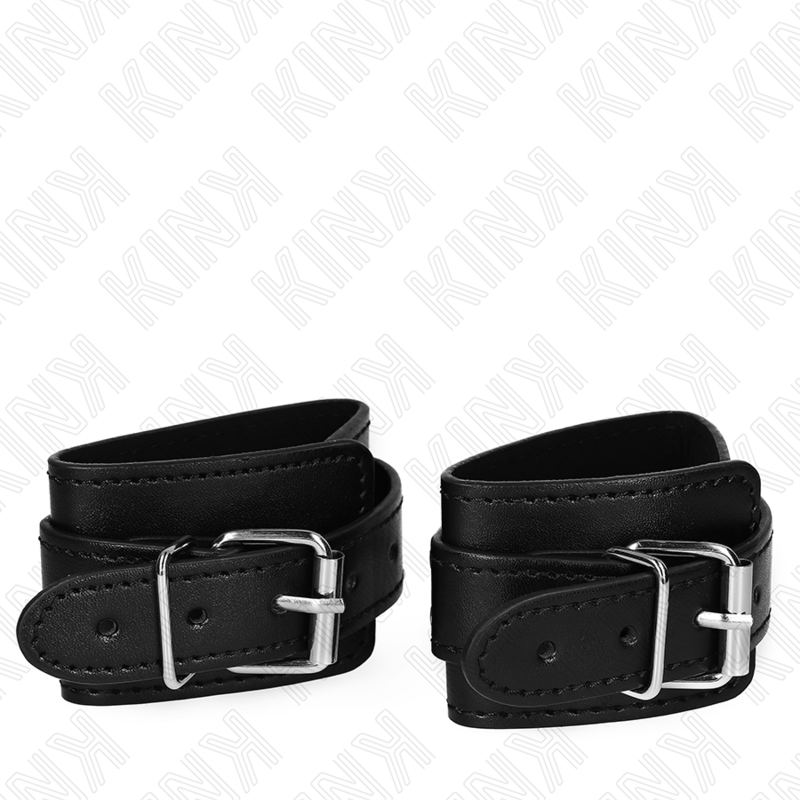 KINK - PULSEIRAS COM TRAVA ESTILO DUNGEON PRETAS AJUSTÁVEIS 21-28 CM X 5,5 CM