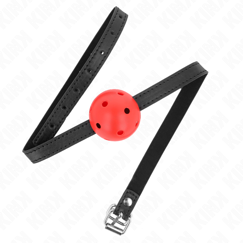 KINK - SIMPLICITY VERMELHO BALL GAG 4,5 CM RESPIRÁVEL 62 x 1,5 CM