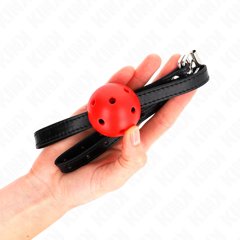 KINK - SIMPLICITY VERMELHO BALL GAG 4,5 CM RESPIRÁVEL 62 x 1,5 CM