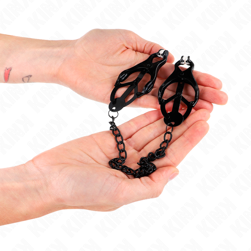 KINK - JAPANESE STYLE NIPPLE CLAMPS WITH CHAIN ​​BLACK 30 CM