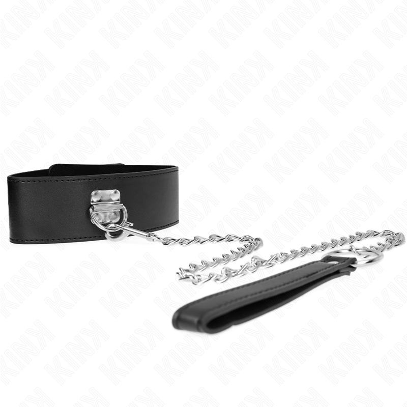 KINK - BLACK 65 CM WIDTH ADJUSTABLE 33.5-41 CM X 5 CM LEASH COLLAR