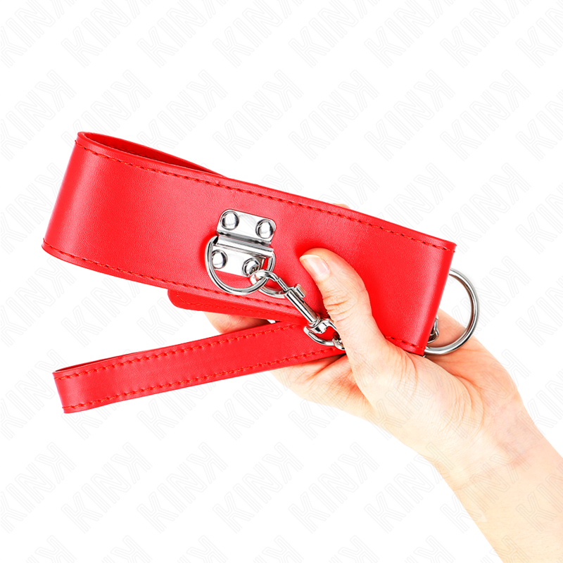 KINK - RED 65 CM WIDTH ADJUSTABLE 33.5-41 CM X 5 CM LEASH COLLAR