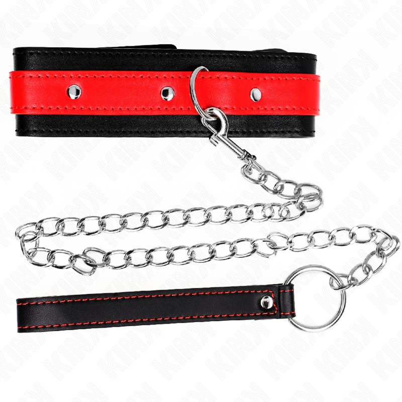 KINK - 65 CM RED ADJUSTABLE LEASH COLLAR 36-43 CM X 5 CM