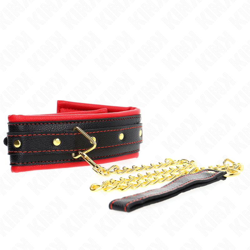 KINK - COLLAR WITH LEATHER IMITATION SPONGE STRAP MODEL 2 ADJUSTABLE 37-54 CM X 3 CM