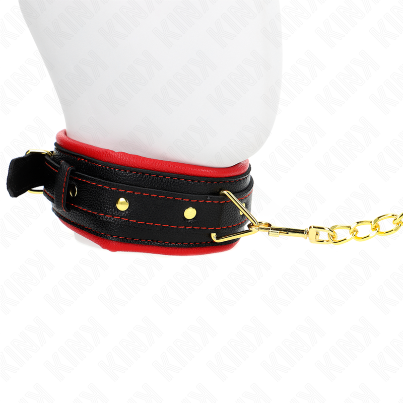 KINK - COLLAR WITH LEATHER IMITATION SPONGE STRAP MODEL 2 ADJUSTABLE 37-54 CM X 3 CM