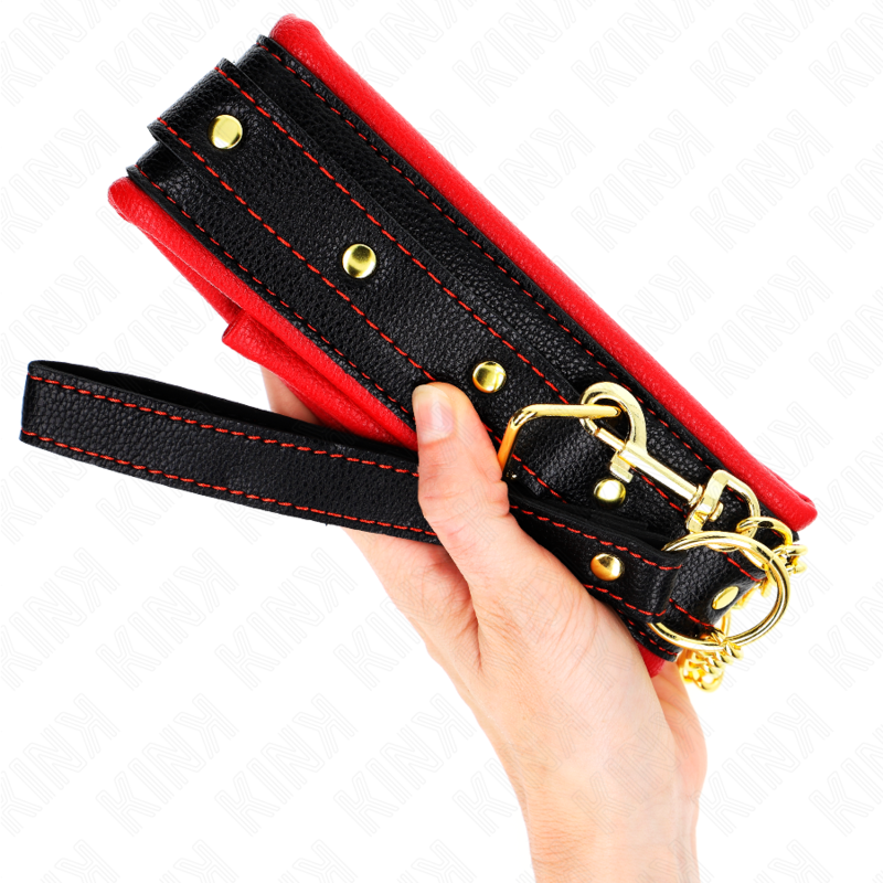 KINK - COLLAR WITH LEATHER IMITATION SPONGE STRAP MODEL 2 ADJUSTABLE 37-54 CM X 3 CM