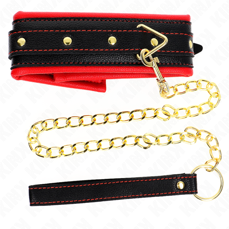 KINK - COLLAR WITH LEATHER IMITATION SPONGE STRAP MODEL 2 ADJUSTABLE 37-54 CM X 3 CM