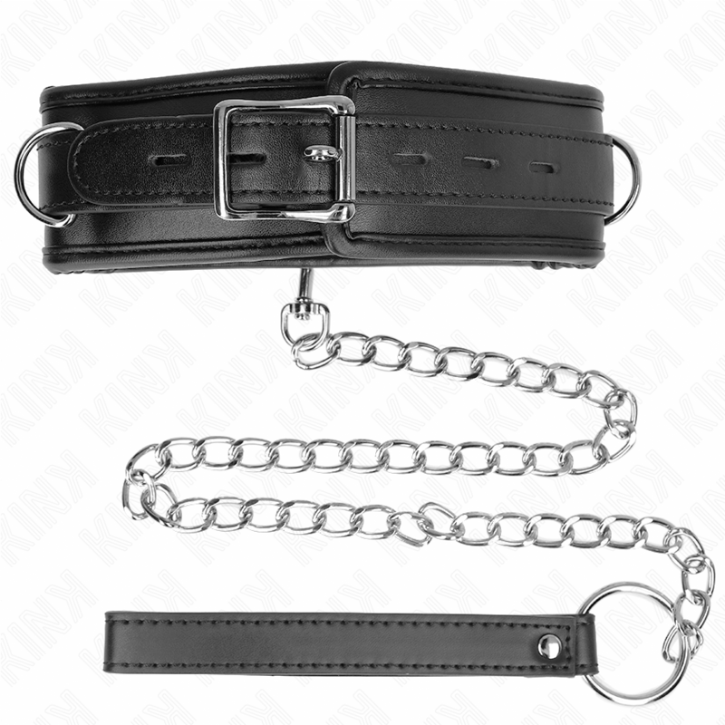 KINK - COLLAR WITH LEATHER IMITATION SPONGE STRAP MODEL 3 ADJUSTABLE 37-54 CM X 3 CM