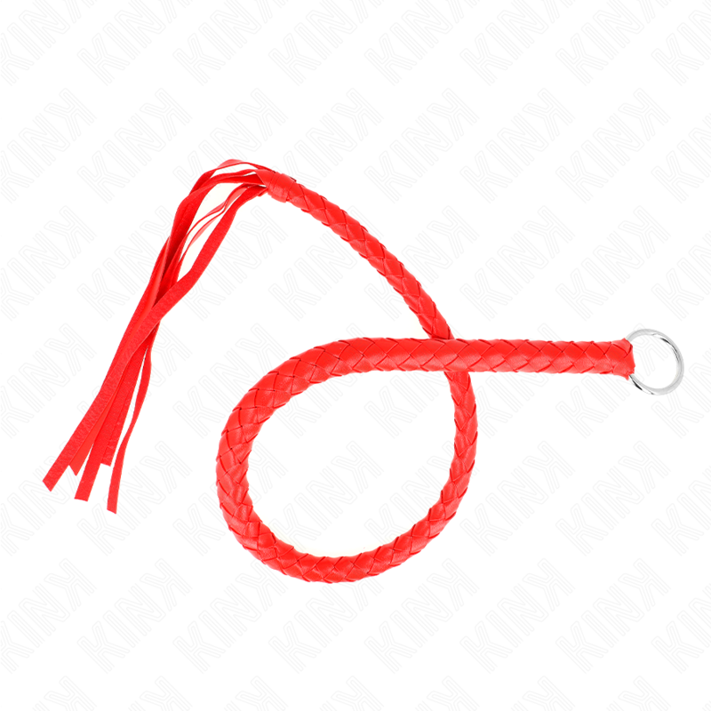 KINK - SNAKE WHIP WITH RED HAND RING 65 CM