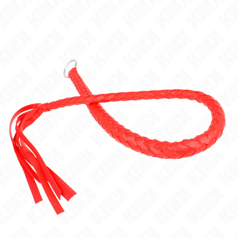 KINK - CHICOTE DE COBRA COM ANEL DE MÃO VERMELHO 65 CM