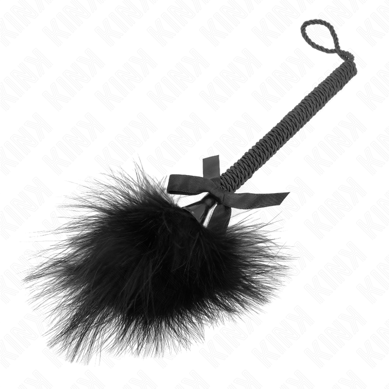 KINK - NYLON ROPE TICKLE MASSAGER WITH FEATHERS AND BLACK LOOP 25 CM