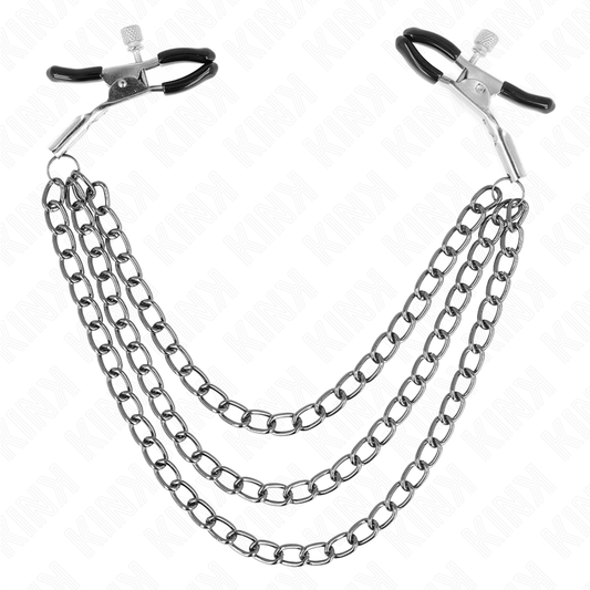 KINK - TRIPLE CHAIN ​​NIPPLE CLAMPS BLACK 20/23/28 CM