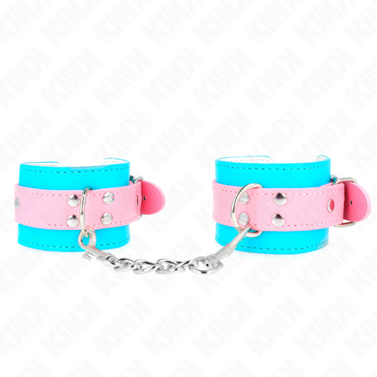 KINK - CHIC BLUE / PINK ADJUSTABLE WRISTBANDS 16-28 CM X 5 CM