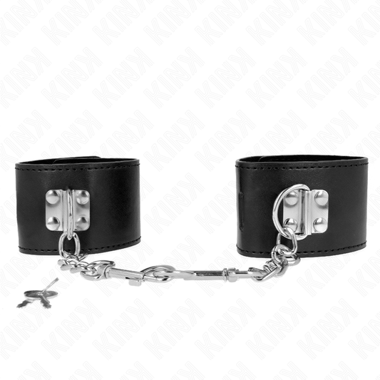 KINK - ADJUSTABLE BLACK PADLOCK WRISTBANDS 16-23 CM X 5.5 CM