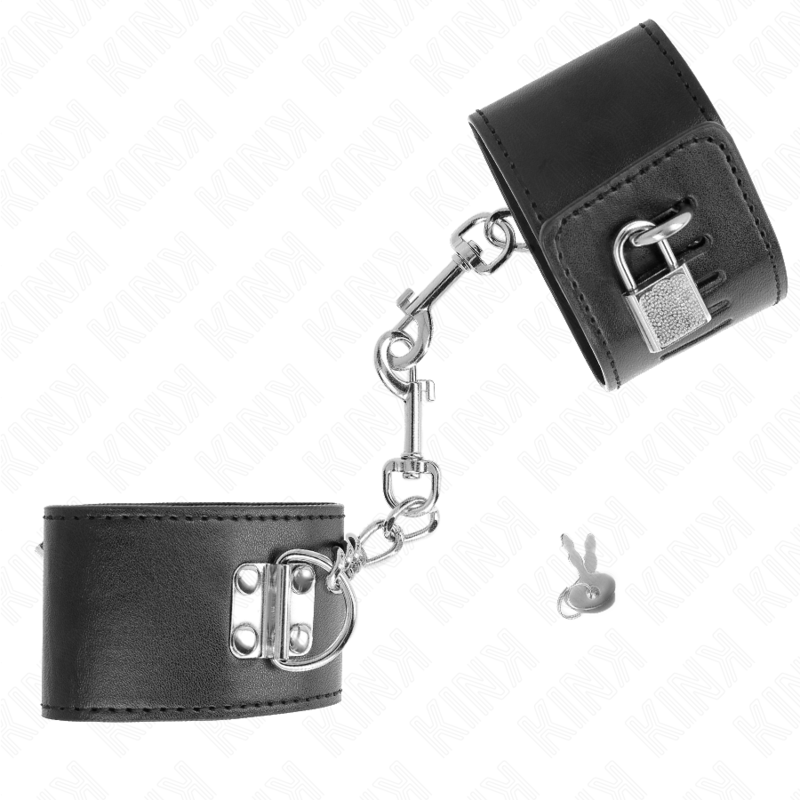 KINK - PULSEIRAS AJUSTÁVEIS COM CADEADO PRETO 16-23 CM X 5,5 CM