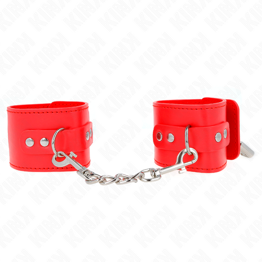 KINK - WRISTBANDS WITH ADJUSTABLE RED PADLOCK CLOSURE 16-23 CM X 5.5 CM