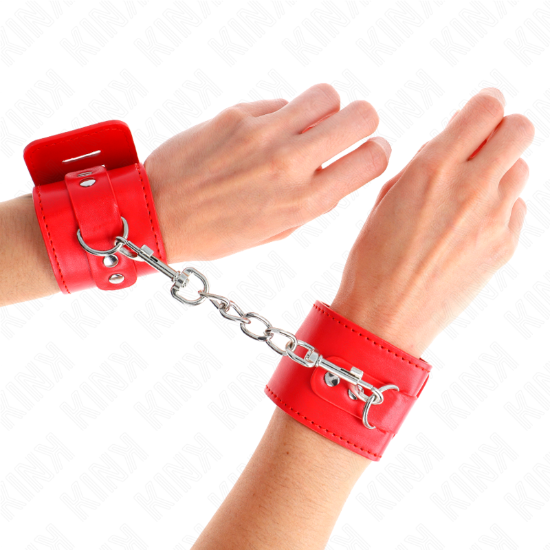 KINK - PULSEIRAS COM FECHO DE CADEADO VERMELHO AJUSTÁVEL 16-23 CM X 5,5 CM