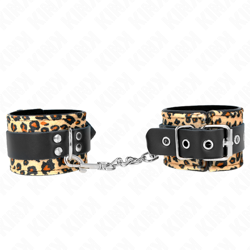 KINK - PULSEIRAS DE COURO AJUSTÁVEIS ESTILO LEOPARDO 18-29 CM X 5,5 CM