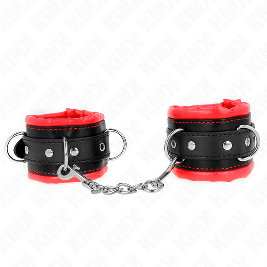 KINK - PULSEIRAS ESTILO PESADO FORRO VERMELHO AJUSTÁVEL 20-30 CM X 6 CM