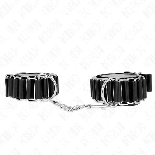 KINK - ADJUSTABLE BLACK HINGE THIN WRISTBANDS 16-22 CM X 3.5 CM