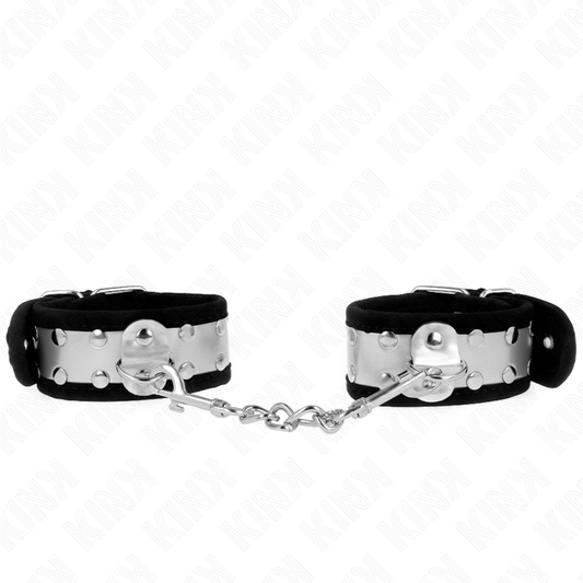 KINK - THIN BLACK/SILVER WRISTBANDS 30 X 4 CM