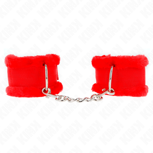 KINK - PULSEIRAS AJUSTÁVEIS COM FORRO VERMELHO 17-31 CM X 7 CM